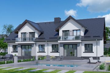  Projekt domu APS 185 NEW dwulokalowy (LUA1551) - projekt domu parterowego z poddaszem - Zdjęcie 2