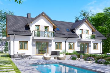  Projekt domu APS 204 dwulokalowy (LUA1533) - projekt domu parterowego z poddaszem - Zdjęcie 3