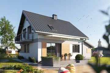  Projekt domu Chaber (107) (KRD1033) - projekt domu parterowego z poddaszem - Zdjęcie 2