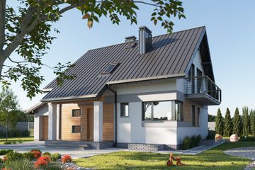  Projekt domu Chaber (107) (KRD1033) - projekt domu parterowego z poddaszem - Zdjęcie 1