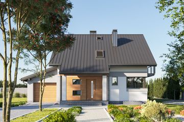  Projekt domu Chaber (107) (KRD1033) - projekt domu parterowego z poddaszem - Zdjęcie 4