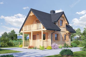  Projekt domu letniskowego Gajowo 60 dw (KRP2445) - projekt domu parterowego z poddaszem - Zdjęcie 1