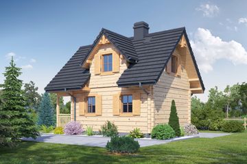  Projekt domu letniskowego Gajowo 60 dw (KRP2445) - projekt domu parterowego z poddaszem - Zdjęcie 2