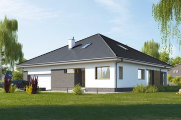  Projekt domu E-262 (WAX1180) - projekt domu parterowego - Zdjęcie 1