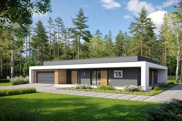  Projekt domu Dosadny D75 wariant I (WWB1090) - projekt domu parterowego - Zdjęcie 1