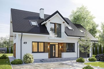  Projekt domu Narcyz (WAH2009) - projekt domu parterowego z poddaszem - Zdjęcie 1