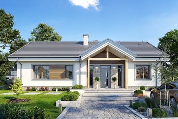  Projekt domu Willa rodzinna (WAH2011) - projekt domu parterowego - Zdjęcie 1