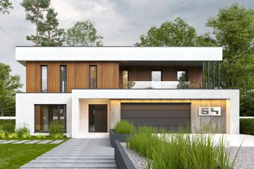  Projekt domu Wyszukany D64 wariant II (WWB1091) - projekt domu z pełnym piętrem - Zdjęcie 1