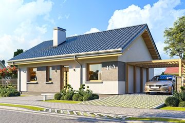  Projekt domu Kasia 2 (WAH2013) - projekt domu parterowego - Zdjęcie 2