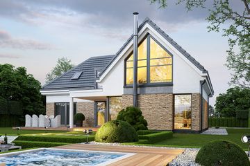  Projekt domu Willa Eska (WAH2019) - projekt domu parterowego z poddaszem - Zdjęcie 4