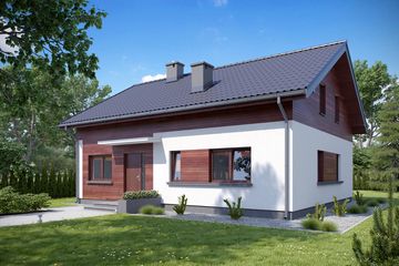  Projekt domu TK20 (WAK1108) - projekt domu parterowego z poddaszem - Zdjęcie 1