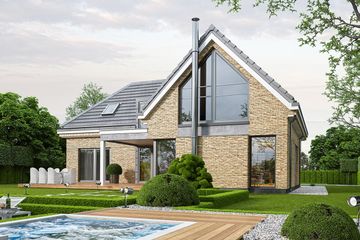  Projekt domu Willa Eska 2 (WAH2023) - projekt domu parterowego z poddaszem - Zdjęcie 3