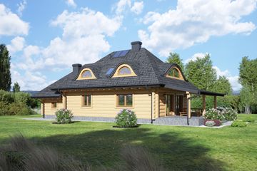  Projekt domu Chmielniki małe dw 77 (KRP2446) - projekt domu parterowego z poddaszem - Zdjęcie 2