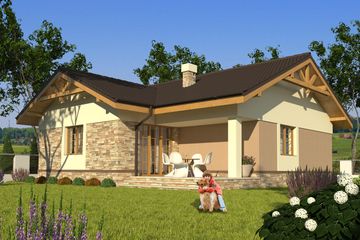  Projekt domu Szymek Bis bez garażu [B] (WRF2092) - projekt domu parterowego - Zdjęcie 2