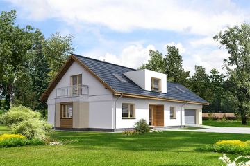  Projekt domu Tallin DCP336 (WOB1750) - projekt domu parterowego z poddaszem - Zdjęcie 1