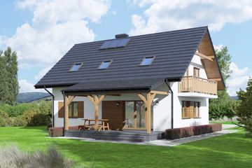  Projekt domu Żarowo 5m (KRP2447) - projekt domu parterowego z poddaszem - Zdjęcie 2