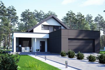  Projekt domu uA164 (WCB1236) - projekt domu parterowego z poddaszem - Zdjęcie 1