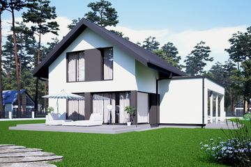  Projekt domu uA164 (WCB1236) - projekt domu parterowego z poddaszem - Zdjęcie 2