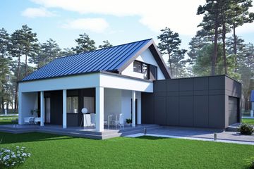  Projekt domu uA164 (WCB1236) - projekt domu parterowego z poddaszem - Zdjęcie 4