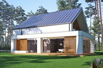  Projekt domu uA169 (WCB1238) - projekt domu parterowego z poddaszem - Zdjęcie 3