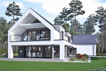  Projekt domu uA176 (WCB1240) - projekt domu parterowego z poddaszem - Zdjęcie 1