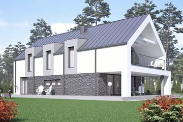  Projekt domu uA176 (WCB1240) - projekt domu parterowego z poddaszem - Zdjęcie 3