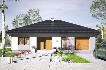  Projekt domu Opal z garażem 1-st. [A] (WRF2104) - projekt domu parterowego - Zdjęcie 1