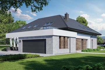  Projekt domu HomeKoncept 28 wariant 02 (KRX1137) - projekt domu parterowego z poddaszem - Zdjęcie 3