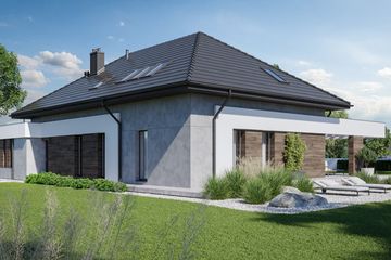  Projekt domu HomeKoncept 28 wariant 02 (KRX1137) - projekt domu parterowego z poddaszem - Zdjęcie 4