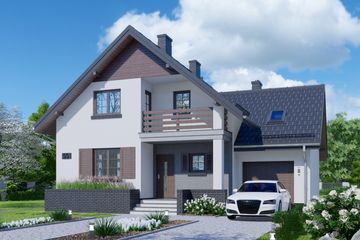  Projekt domu APS 055 (LUA1505) - projekt domu parterowego z poddaszem - Zdjęcie 1