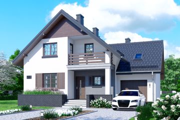  Projekt domu APS 055 (LUA1505) - projekt domu parterowego z poddaszem - Zdjęcie 1