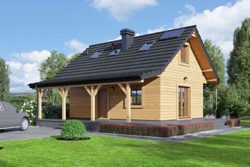  Projekt domu Hoczew mała 19 dws (KRP2455) - projekt domu parterowego z poddaszem - Zdjęcie 1