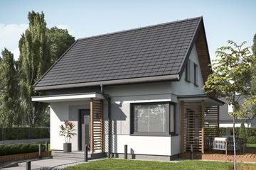  Projekt domu Orlean 7 C dom mieszkalny, całoroczny szkielet drewniany (SLN2707) - projekt domu parterowego z poddaszem - Zdjęcie 1