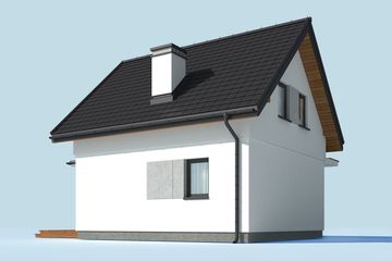  Projekt domu Orlean 7 C dom mieszkalny, całoroczny szkielet drewniany (SLN2707) - projekt domu parterowego z poddaszem - Zdjęcie 2
