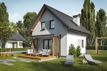  Projekt domu Orlean 7 C dom mieszkalny, całoroczny szkielet drewniany (SLN2707) - projekt domu parterowego z poddaszem - Zdjęcie 4