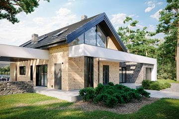  Projekt domu HomeKoncept 66 G1 (KRX1139) - projekt domu parterowego z poddaszem - Zdjęcie 3