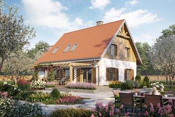 Projekt domu TK14G (WAK1109) - projekt domu parterowego z poddaszem - Zdjęcie 3