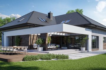 Projekt domu HomeKoncept 28 wariant 01 (KRX1140) - projekt domu parterowego z poddaszem - Zdjęcie 1