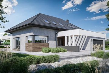  Projekt domu HomeKoncept 28 wariant 01 (KRX1140) - projekt domu parterowego z poddaszem - Zdjęcie 2