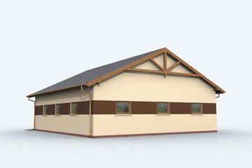  Projekt garażu G163A szkielet drewniany garaż czterostanowiskowy z pomieszczeniami gospodarczymi (SLN2790) - projekt garażu parterowego - Zdjęcie 3