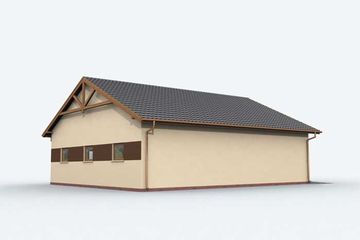  Projekt garażu G163A szkielet drewniany garaż czterostanowiskowy z pomieszczeniami gospodarczymi (SLN2790) - projekt garażu parterowego - Zdjęcie 4