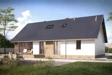  Projekt domu Rodos LMP379 (WRB1623) - projekt domu parterowego z poddaszem - Zdjęcie 4
