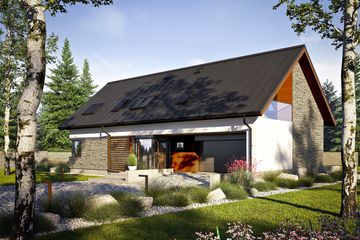 Projekt domu Nikolas II G2 reco energo plus - parterowy z poddaszem dom o powierzchni 160,33 m², dach dwuspadowy - ujęcie 2