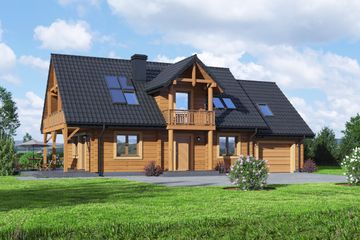  Projekt domu Milicz 23 dw (KRP2463) - projekt domu parterowego z poddaszem - Zdjęcie 1