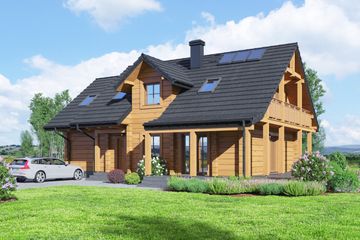  Projekt domu Osiek 87 dw (KRP2465) - projekt domu parterowego z poddaszem - Zdjęcie 1