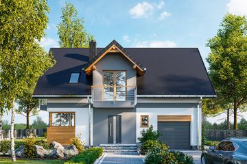  Projekt domu Witek (1705) (KRD2858) - projekt domu parterowego z poddaszem - Zdjęcie 2