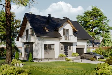  Projekt domu Zofia Bobo (1706) (KRD2859) - projekt domu parterowego z poddaszem - Zdjęcie 1