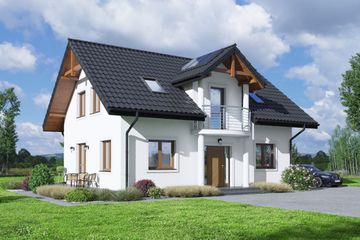  Projekt domu Miłosna średnia 3 (KRP2459) - projekt domu parterowego z poddaszem - Zdjęcie 1