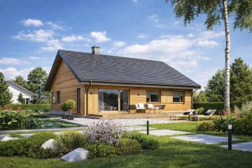 Projekt domu TK134D - parterowy dom o powierzchni 112,13 m², dach dwuspadowy - ujęcie 2