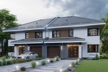  Projekt domu APS 330 wariant 2 bliźniaczy (LUA1510) - projekt domu z pełnym piętrem - Zdjęcie 2